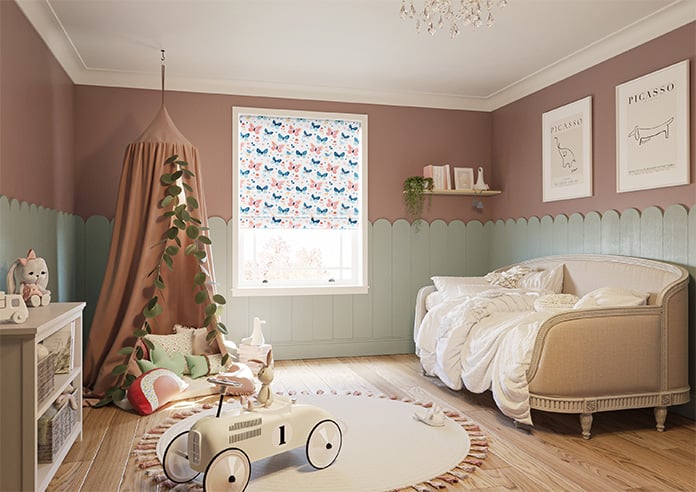 Butterfly Garden, Crystal - Motorised Roman Blind - Image 6